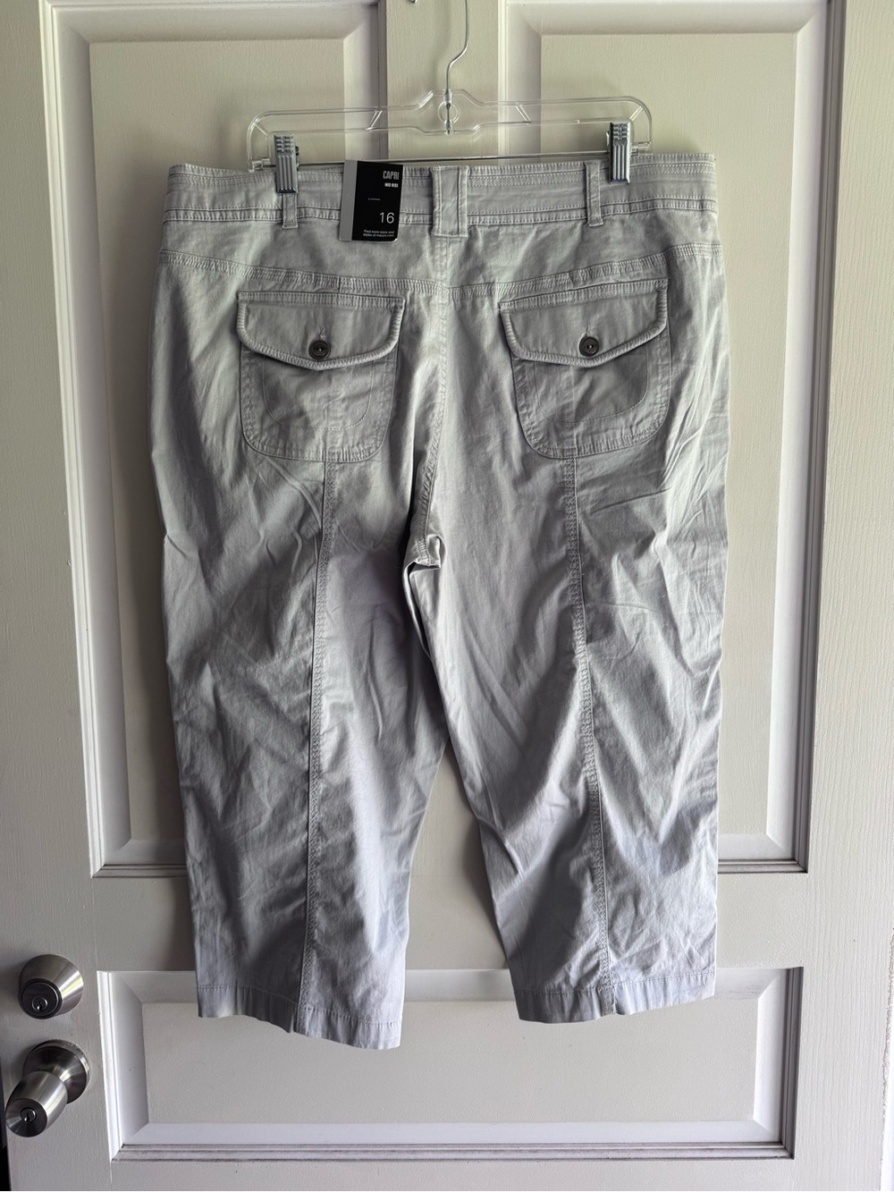 Style & Co New City Silver Cropped Pants Size 16 New With Tags - Picture 3 of 10